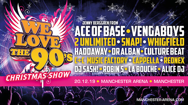 We Love The 90`s Christmas Show: VIP Tickets + Hospitality Packages - Manchester Arena